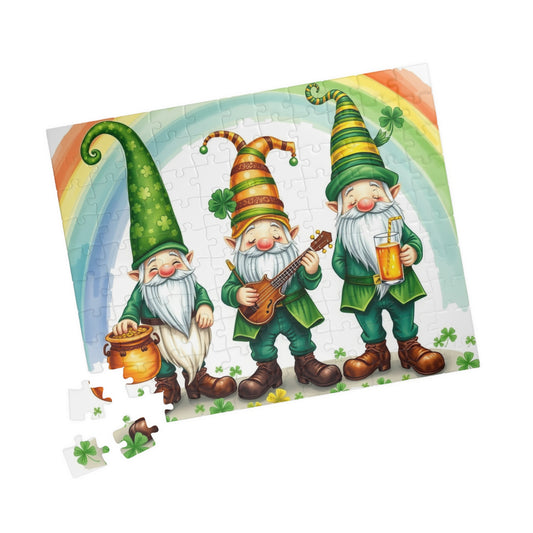 Lucky Leprechaun Gnome Puzzle - St. Patrick's Day Jigsaw Game Rainbow Theme Puzzle The Puzzle Chest