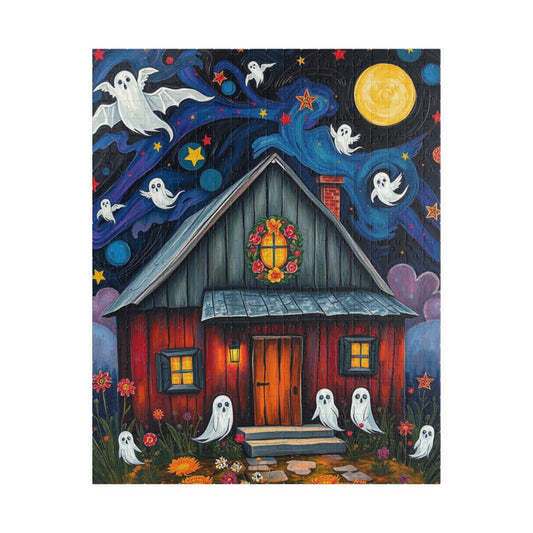 Ghostly Manor Jigsaw Puzzle - Whimsical Haunted House, Halloween Theme Ideal Family Fun Game, Puzzle Lover Gift, Cozy Night Activity, Gifts