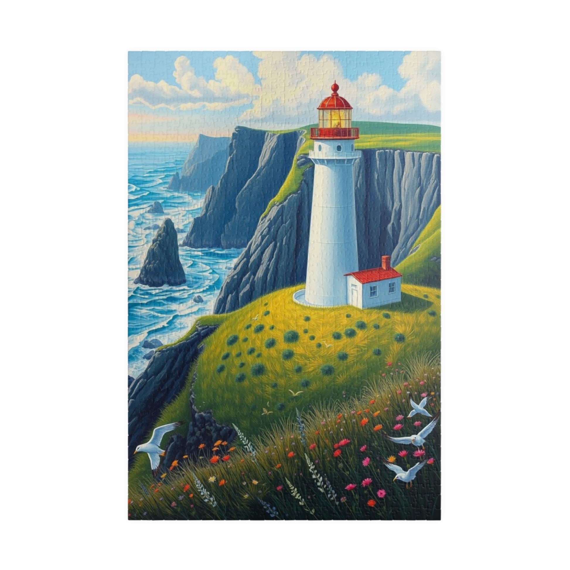 Lighthouse Puzzle - 110 252 520 1014-Piece, Coastal Decor, Gift for Puzzle Lovers, Ocean Scene Challenge, Family Activity 1014 pcs (Vertical) Puzzle The Puzzle Chest