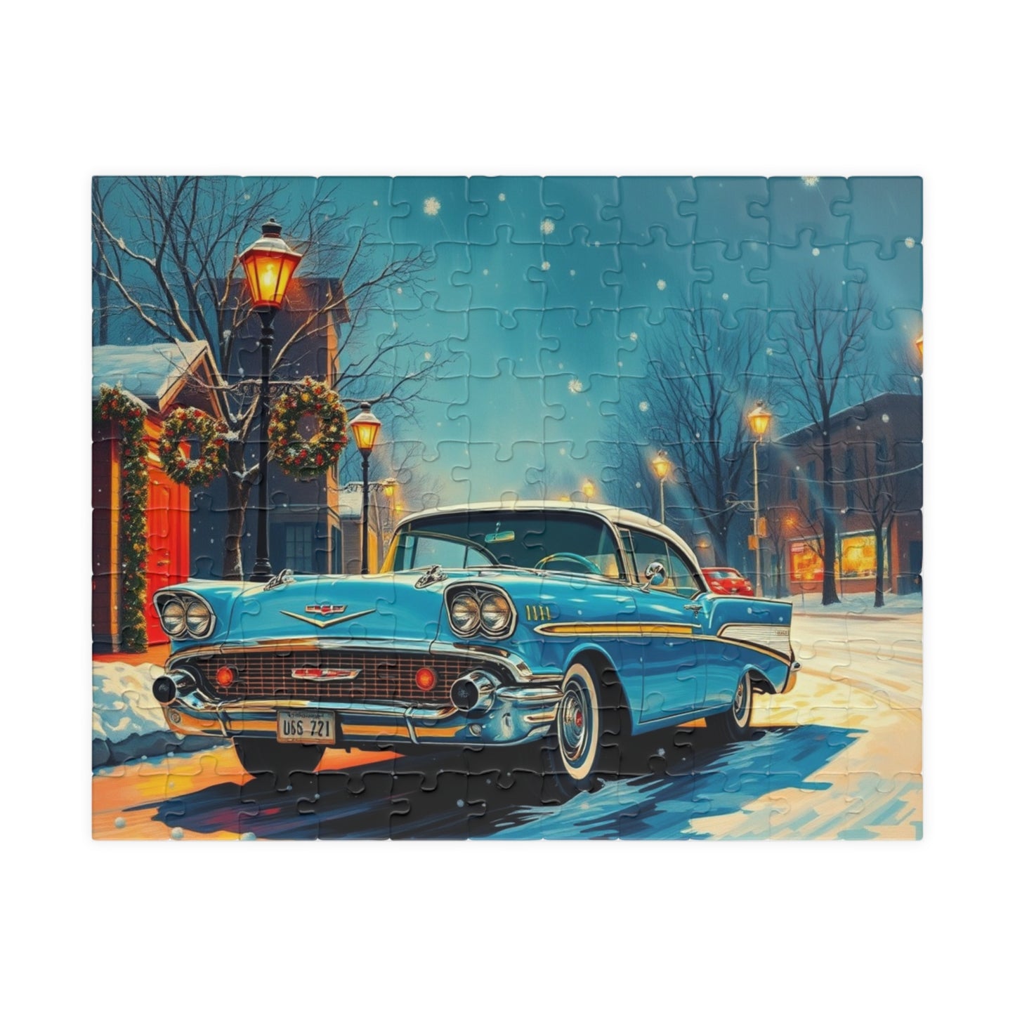 Vintage Car Puzzle - Retro 1957 Bel Air Jigsaw Game 110 pcs (Horizontal) Puzzle The Puzzle Chest