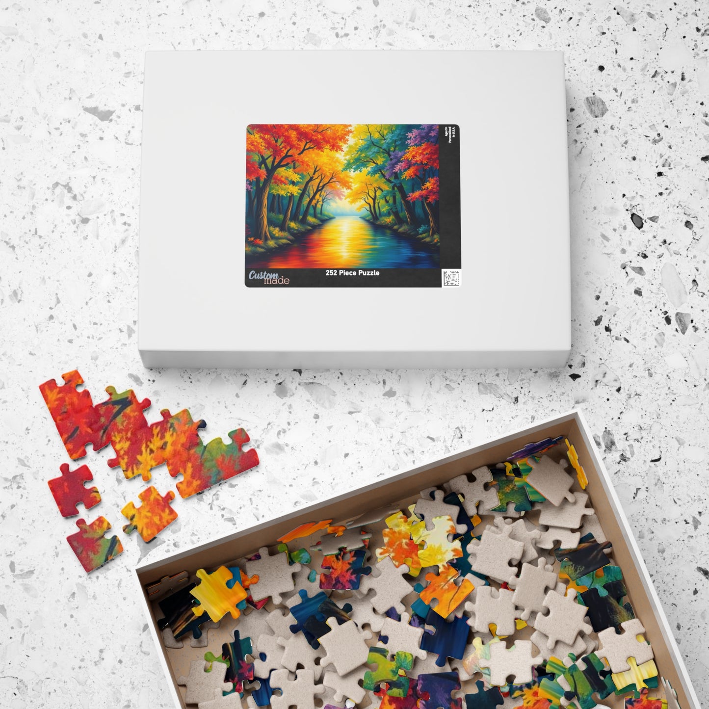 Reflections of Pride Jigsaw Puzzle, Vibrant Autumn Trees Rainbow Forest Puzzle, LGBTQ+ Nature Puzzle for Solo or Family Activity, Pride Gift Puzzle The Puzzle Chest