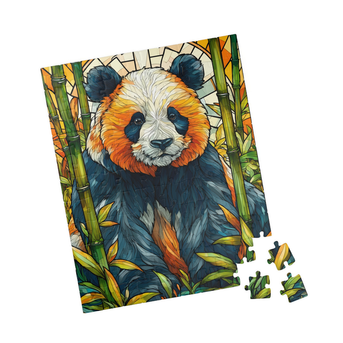 Stained Glass Style Red Panda Puzzle | Animal Jigsaw Puzzle 110-1014 Pieces 110 pcs (Vertical) Puzzle The Puzzle Chest
