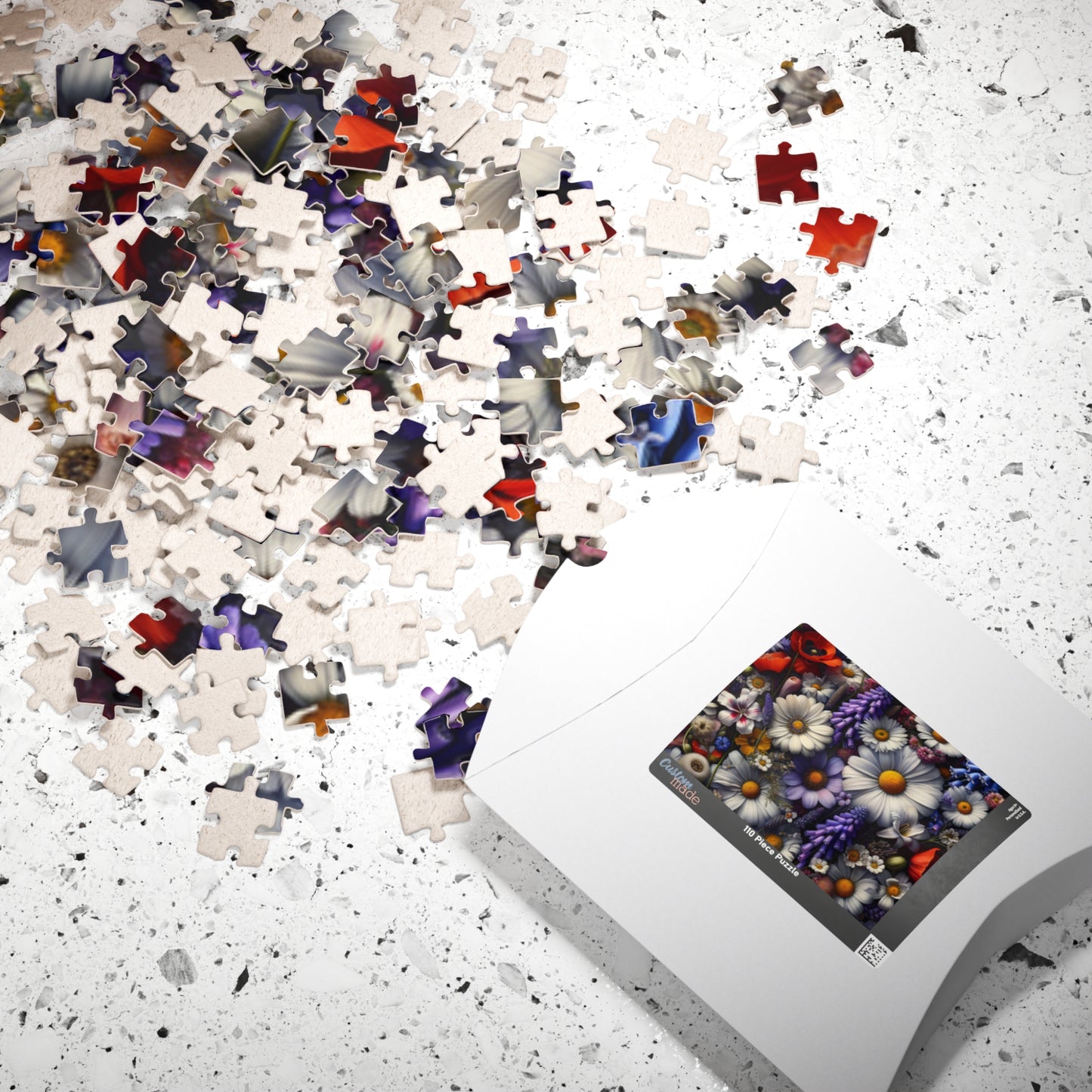 Jigsaw Puzzle, 1000 Piece Flower Kaleidoscope Top-Down View Gifted Puzzle for Adults and Kids, Roses Sunflowers Lilies Tulips Floral Pattern Puzzle The Puzzle Chest