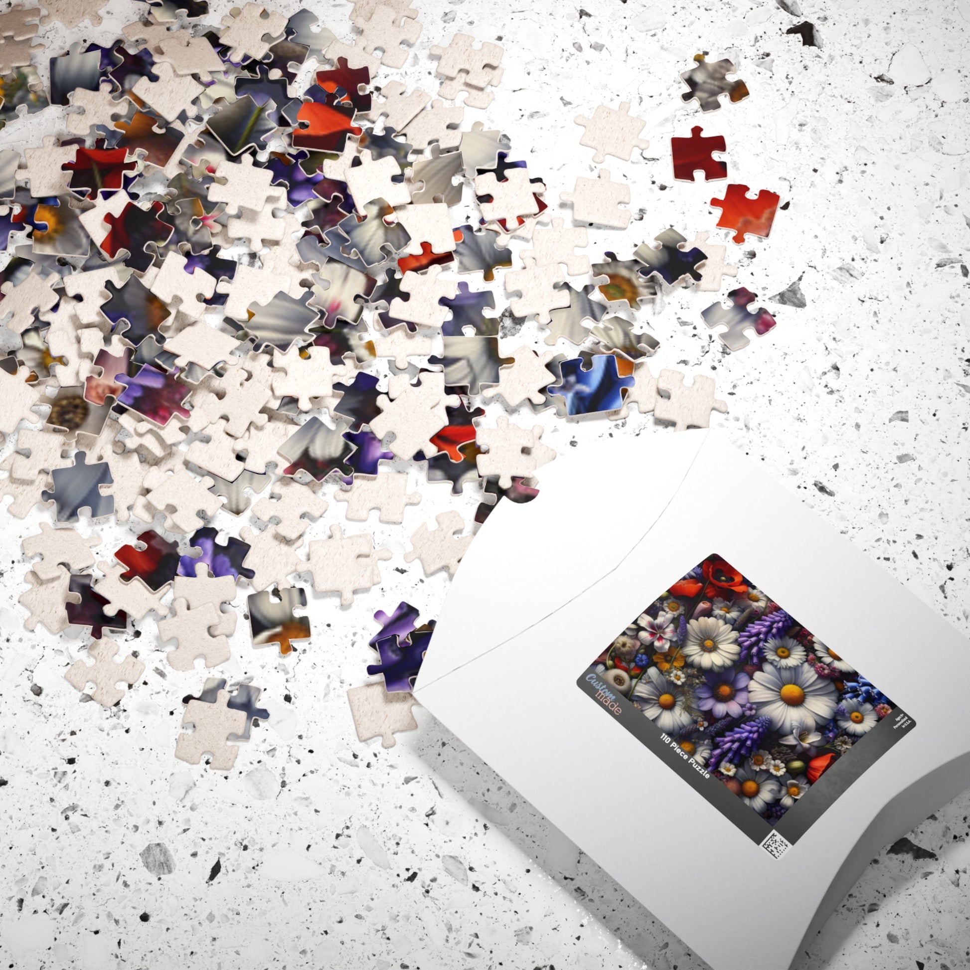 Jigsaw Puzzle, 1000 Piece Flower Kaleidoscope Top-Down View Gifted Puzzle for Adults and Kids, Roses Sunflowers Lilies Tulips Floral Pattern Puzzle The Puzzle Chest