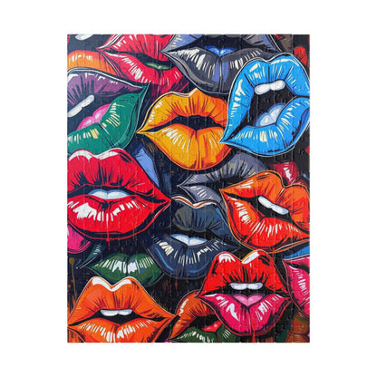 Colorful Lips Jigsaw Puzzle, Lipstick Kisses Collage, Fun Activity, Creative Hobby, Gift for Puzzle Lovers Art Enthusiast, Brain Teaser Game 252 pcs (Vertical) Puzzle The Puzzle Chest