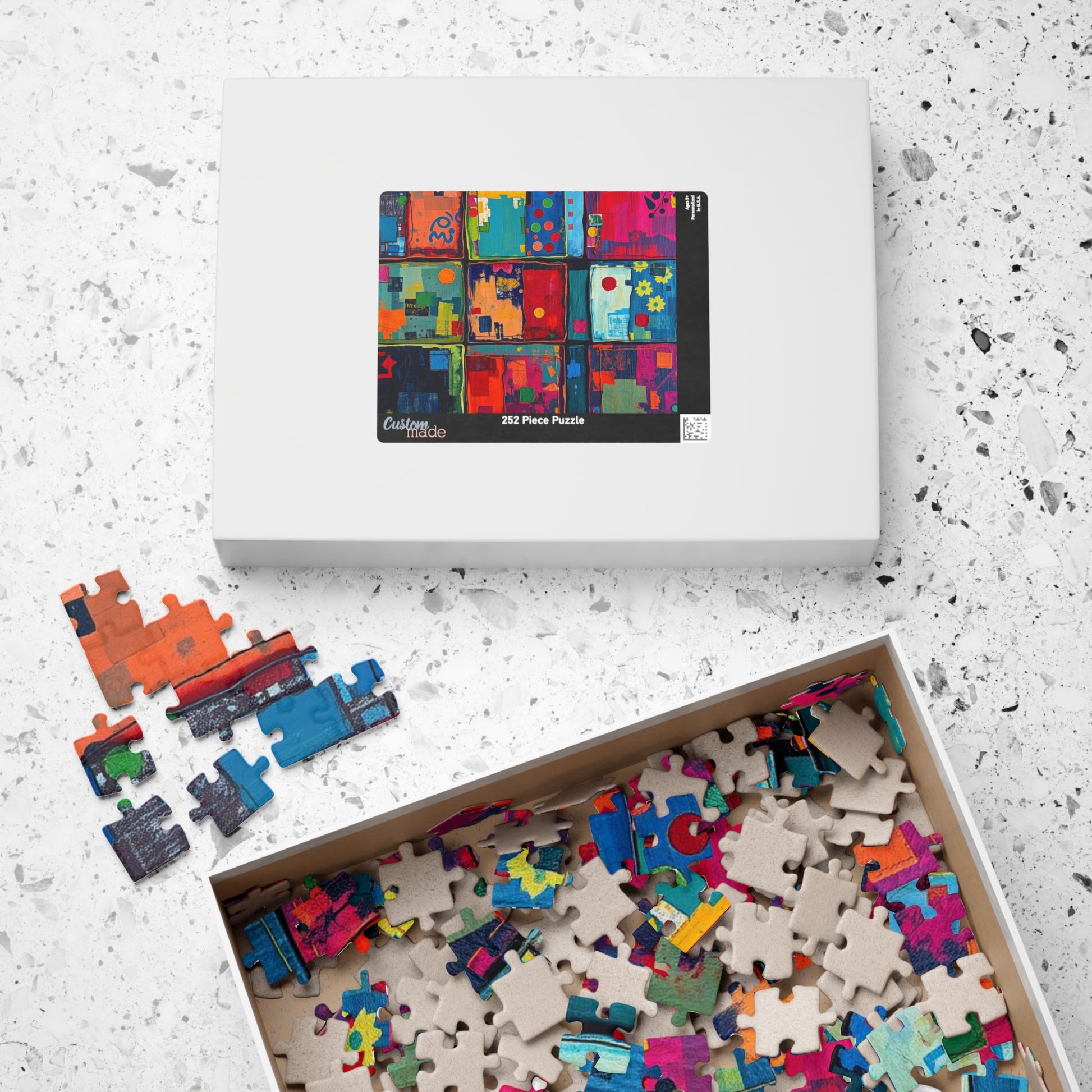 Colorful Abstract Art Puzzle - 110, 252, 520, 1014-piece, Fun Family Activity, Gift for Puzzle Lovers, Home Entertainment Party Game Puzzle The Puzzle Chest