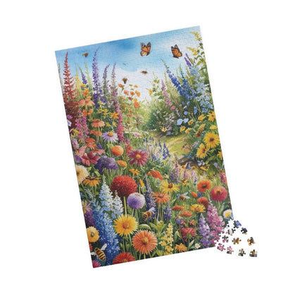 Garden Scene Jigsaw Puzzle with Wildflowers, Butterflies and Bees, 110-1014 Piece Floral Puzzle, Fun Family Activity, Creative Hobby Puzzle The Puzzle Chest