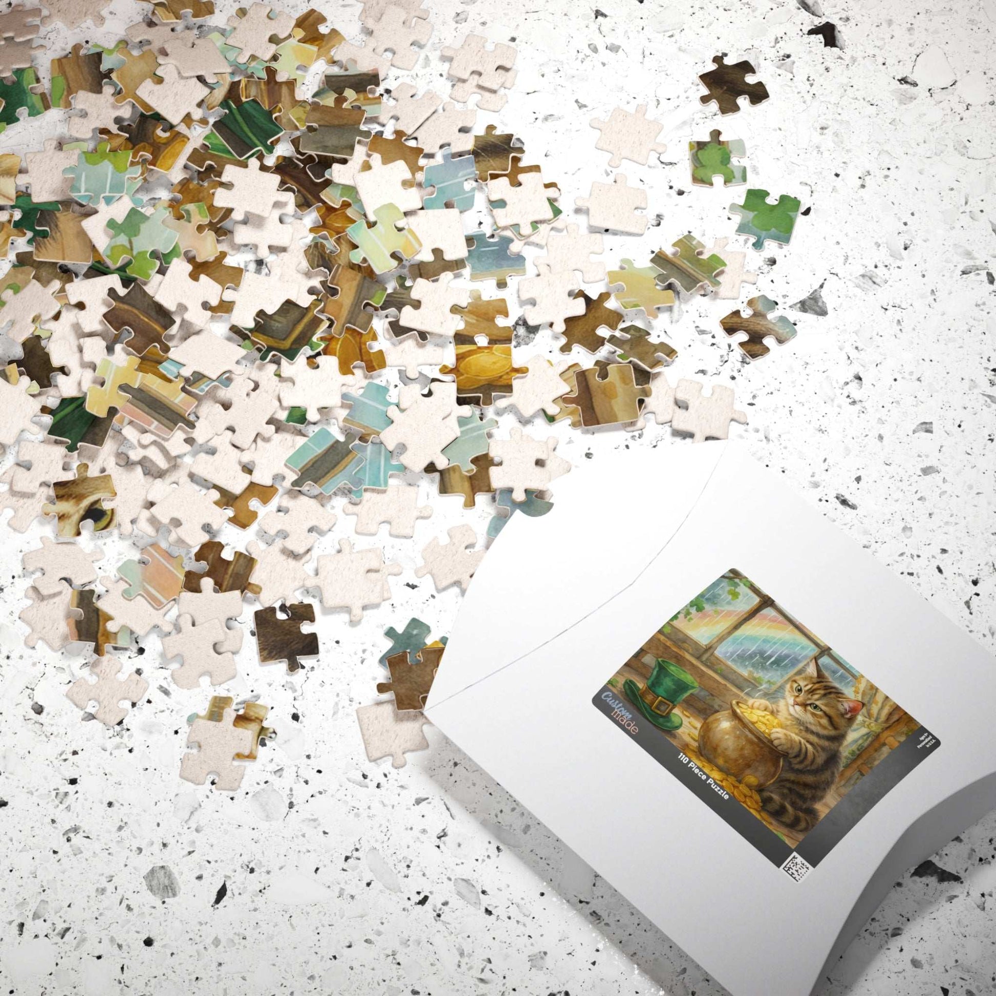 St. Patrick’s Day Lucky Cat Jigsaw Puzzle – Fun Family Puzzle Game, Cat Lover Gift, Relaxing Home Entertainment & Game Night Activity Puzzle The Puzzle Chest