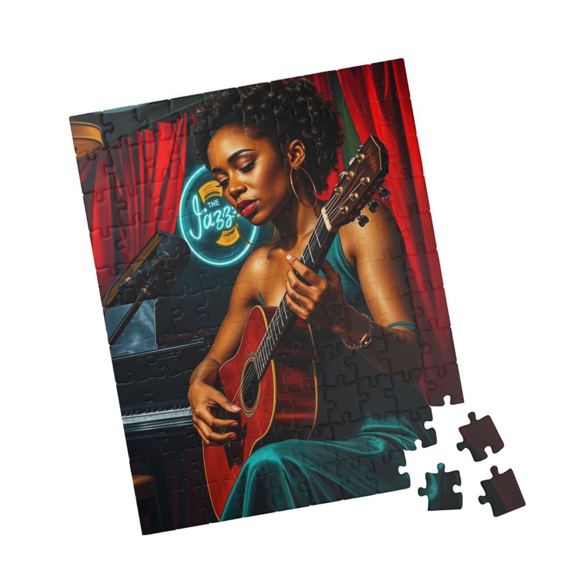 Black Jazz Singer Puzzle, 110-1014 Piece African American Woman Club Scene | Afrocentric Music Lover Gift, Family Game Night Puzzle The Puzzle Chest
