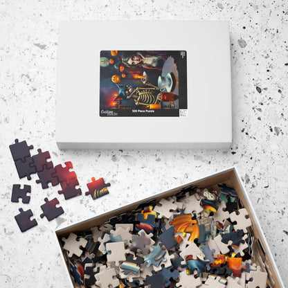 Whimsical Halloween Puzzle - Skeleton Cat Gothic Art, Spooky Gift, Family or Solo Fun, Halloween Decor, Unique Challenges, Holiday Activity Puzzle The Puzzle Chest