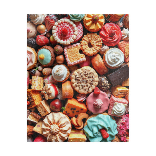 Chaotic Dessert Puzzle, Vibrant Sweets-Themed Jigsaw, Bright and Colorful Food Collage, Fun Challenging Family Activity, Foodie Puzzle Lover 520 pcs (Vertical) Puzzle The Puzzle Chest