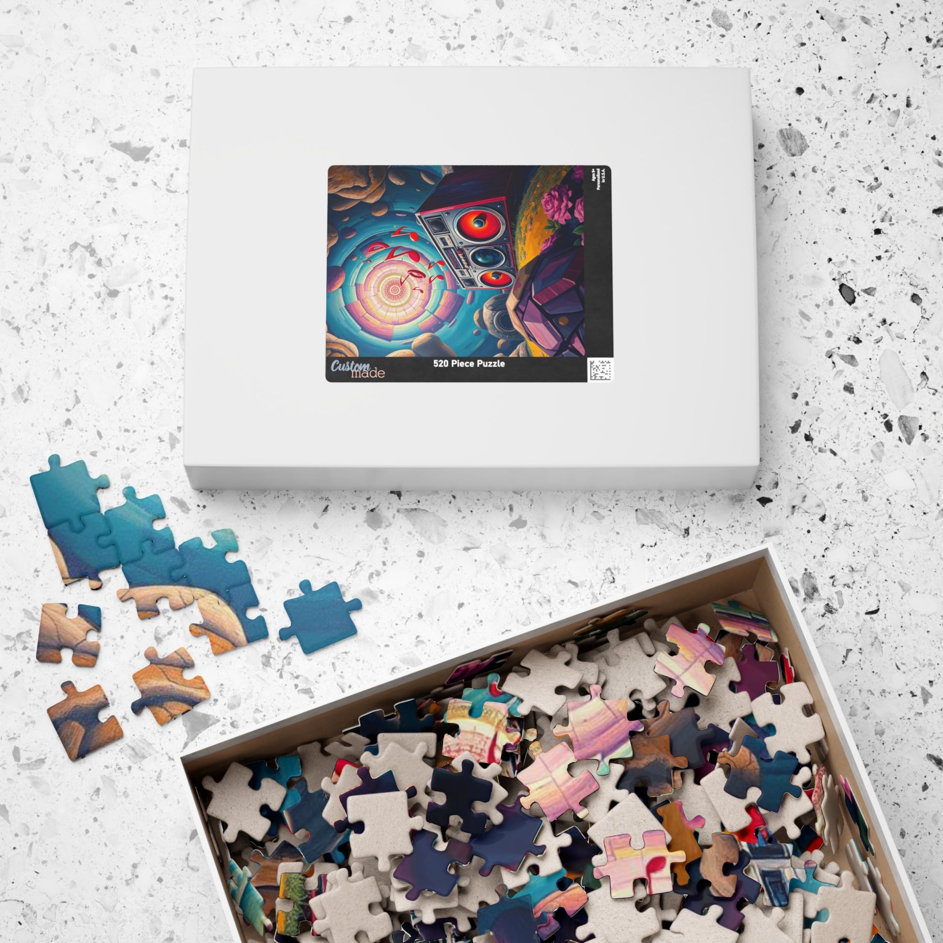 Retro Music Boombox Puzzle | 110, 252, 520, 1014-piece Pop Art Adult Jigsaw | Gift for Music Lovers, Game Night Brain Teaser Puzzle The Puzzle Chest