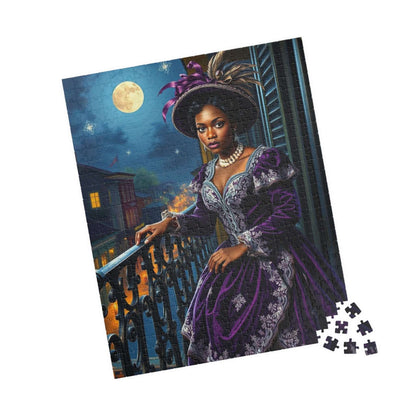 Mystical Moonlit Jigsaw Puzzle - Victorian Black Woman, African American Art 520 pcs (Vertical) Puzzle The Puzzle Chest