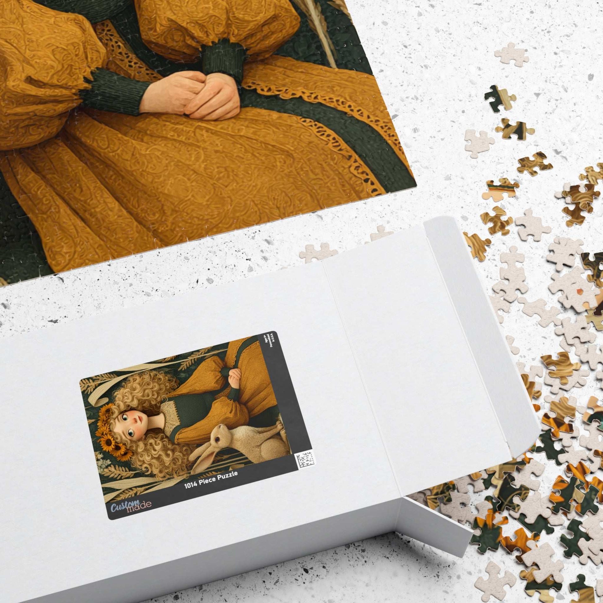 Cornfield Harvest Jigsaw Puzzle – Sunflower Girl, Prairie Dress, Autumn Bunny Puzzle The Puzzle Chest