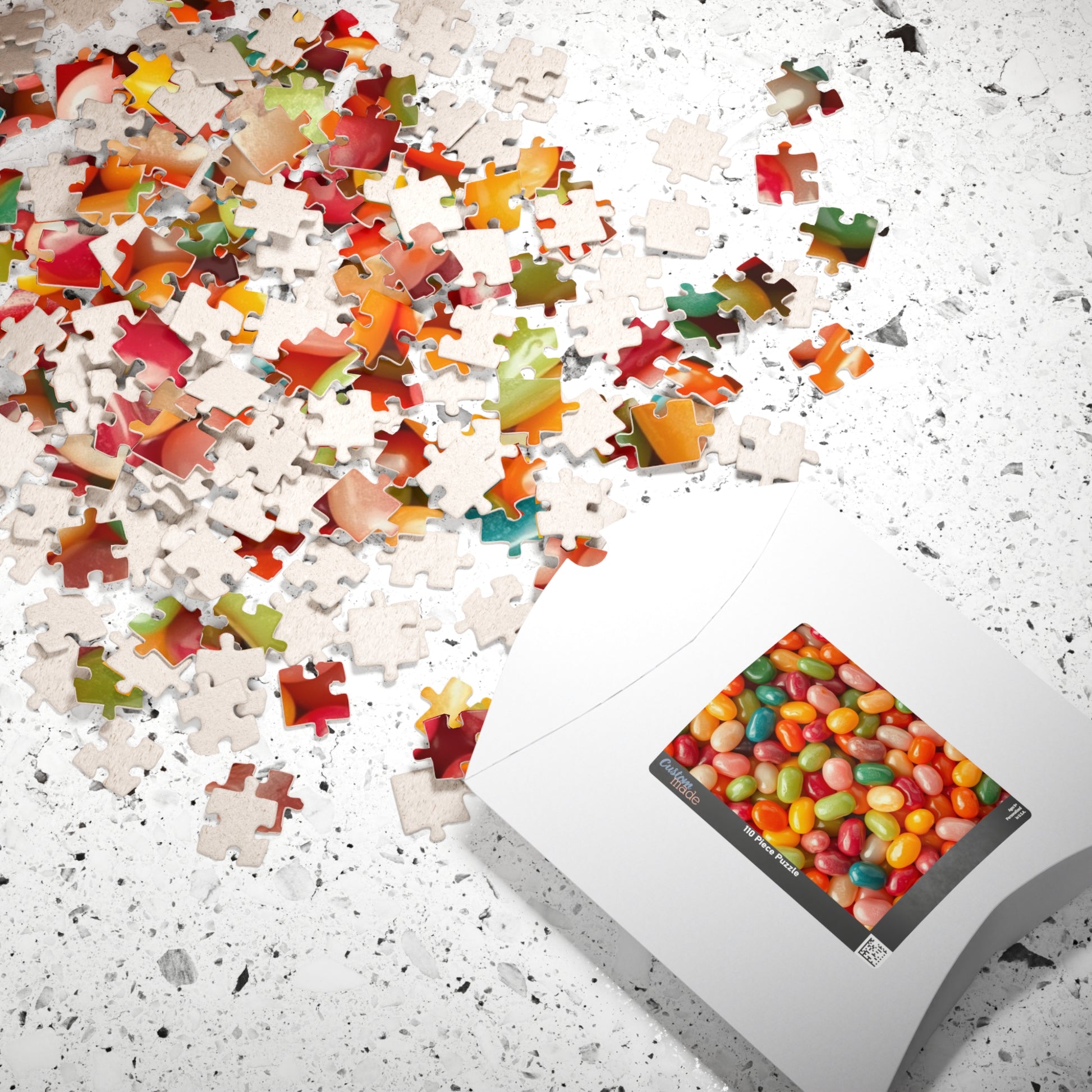 Chaotic Jelly Beans Puzzle, Vibrant Sweets-Themed Jigsaw, Bright Colorful Food Collage, Family Activity, Quiet Pastime, Foodie Puzzle Lover Puzzle The Puzzle Chest