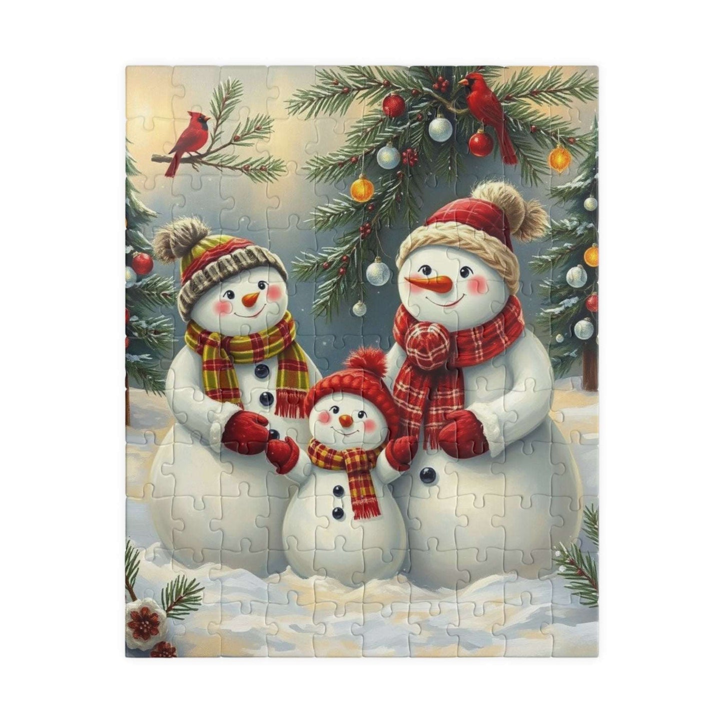 Snowman Family Jigsaw Puzzle for Adults, 110/252/520/1014-piece Christmas Puzzle