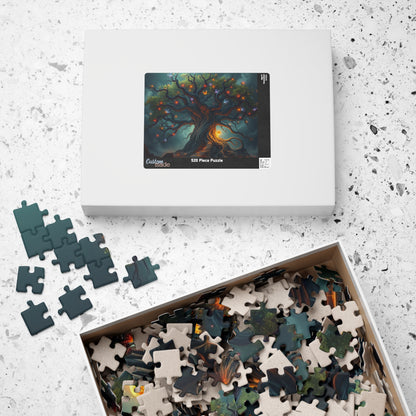 Gothic Jigsaw Puzzle, Ancient Tree with Neon Vines, Fantasy Dark Art Puzzle for Adult, Gift for Puzzle Lover Art Enthusiast Present, Unique Puzzle The Puzzle Chest
