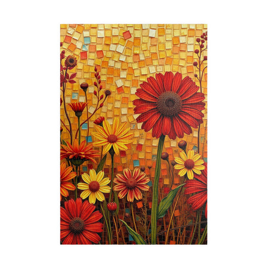 Colorful Flower Mosaic Puzzle - 110, 252, 520, 1014-piece Adult Jigsaw Game, Family Fun, Gift, Home Decor, Art Lovers 1014 pcs (Vertical) Puzzle The Puzzle Chest