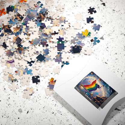 Space Pride Flag Jigsaw Puzzle - 110-1014 Piece LGBTQ+ Gift, Puzzle Enthusiast, Fun Family Activity, Colorful Decor, Inclusive Hobby