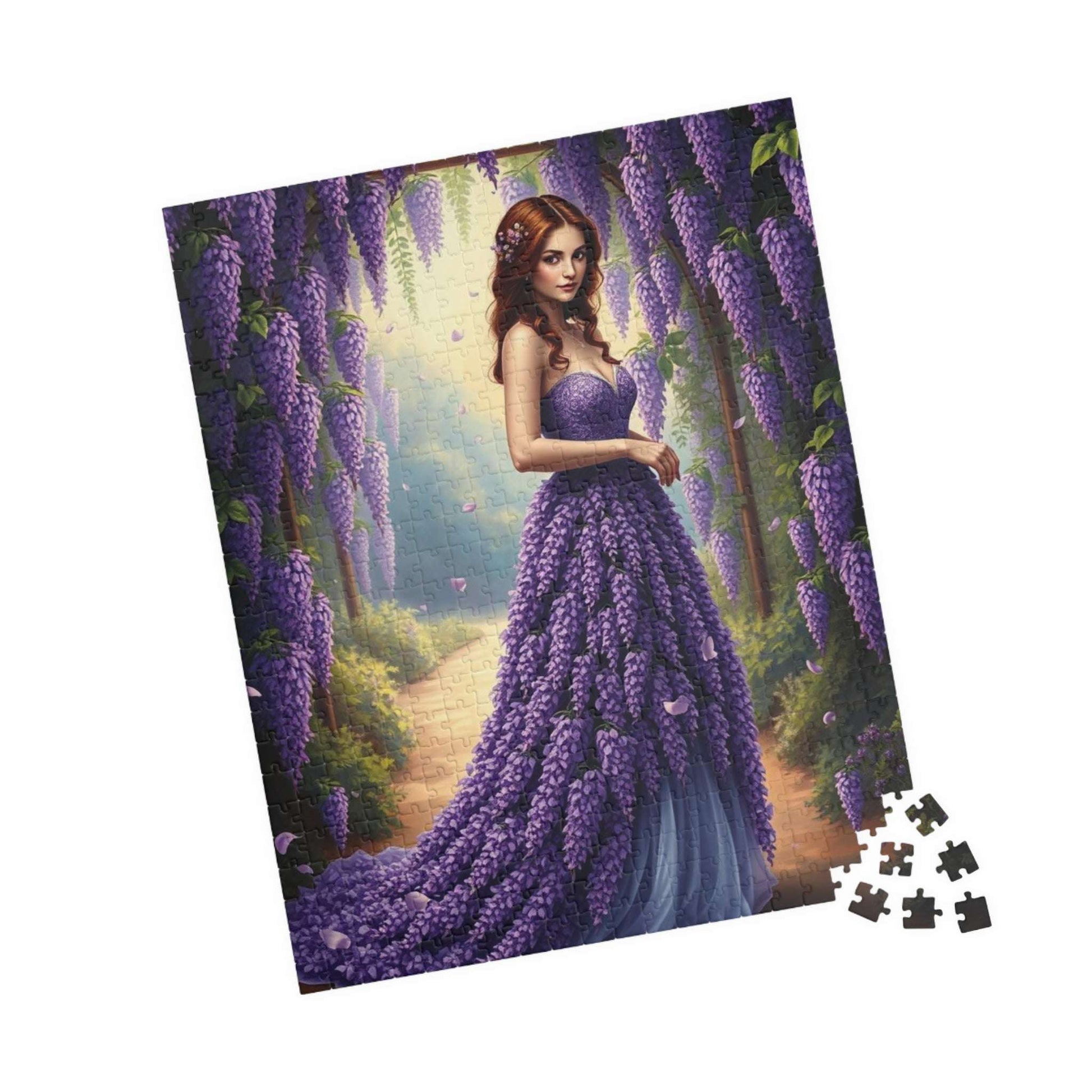 Lady of the Wisteria Arch - Dreamy Floral Garden Jigsaw Puzzle, Floral Puzzle Gift for Flower Lover