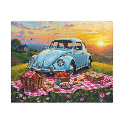 Vintage Picnic Puzzle, 110, 252, 520, 1014-piece Retro Auto Jigsaw Game for Nature Lover Gift, Family Fun, Solo Indoor Activity