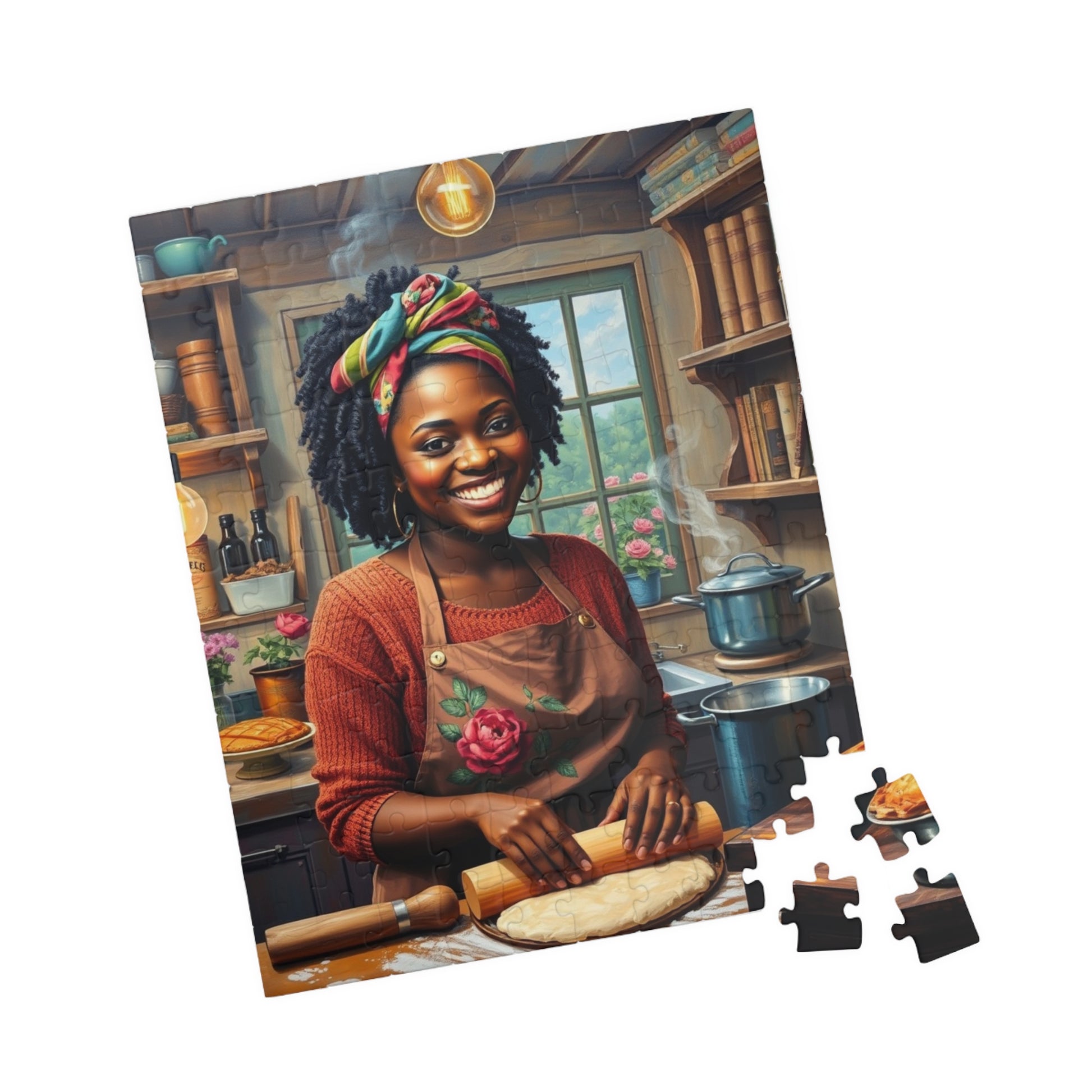 Cozy Baking Puzzle - African American Woman Cooking 110-1014 Piece, Perfect for Family Game Night, Gift for Bakers, Creative Hobby, Solo Fun Puzzle The Puzzle Chest