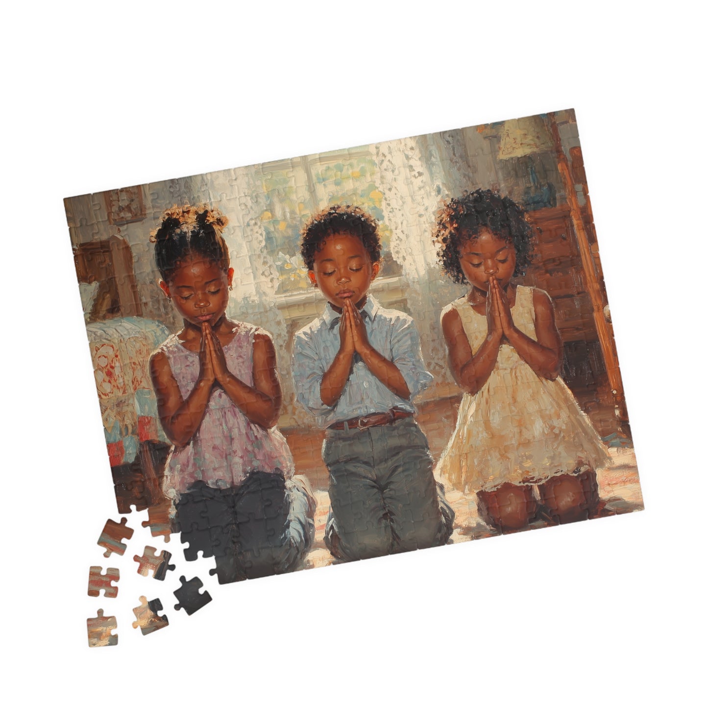 Black Children Praying Puzzle | Afrocentric Jigsaw Game