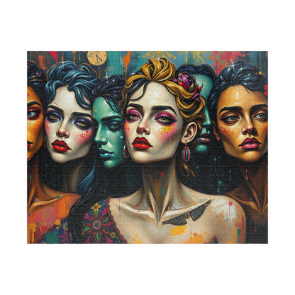 Artistic Women Puzzle, Colorful Puzzle for Gothic Art Lovers, Creative Gift for Friends and Family, Relaxing Activity, Solo Fun Brain Teaser 520 pcs (Horizontal) Puzzle The Puzzle Chest