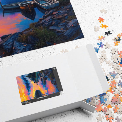 Scenic Puzzle with Colorful Lake Reflection, Nature Lovers Gift, Mindful Hobby, Family Game Night, Unique Home Decor Puzzle The Puzzle Chest