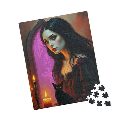 Gothic Witch Jigsaw Puzzle for Adult, Unique Gift for Fantasy Dark Art Lover and Puzzle Enthusiast, Mindful Activity, Quiet Leisure Solo Fun Puzzle The Puzzle Chest