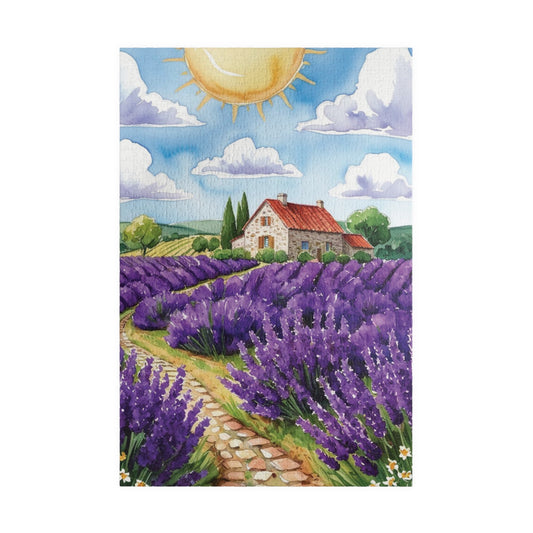 Lavender Field Landscape Puzzle, Relaxing Jigsaw Game for Adults, Mindful Activity, Home Decor Wall Art, Gift Idea for Puzzle Lover, Hobby 1014 pcs (Vertical) Puzzle The Puzzle Chest