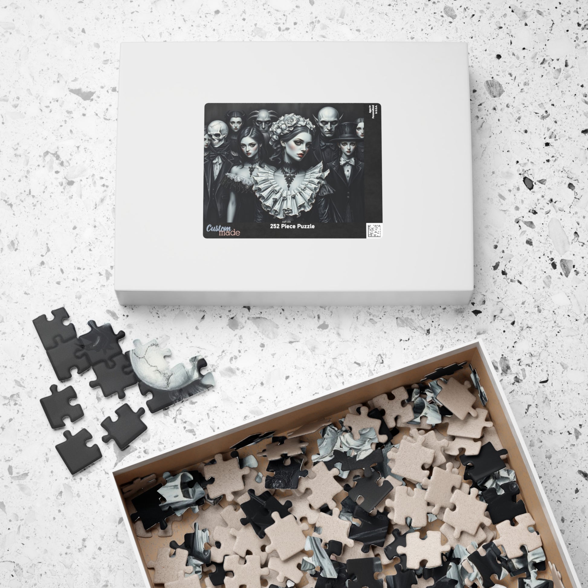 Elegant Gothic Art Puzzle - Enchanting 110/252/520/1014-piece Mystical Collectible, Halloween Gift for Art Lovers, Mindfulness Activity The Puzzle Chest