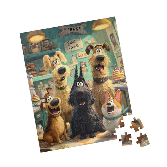 Dog Crew Bakery - Kitchen Scene, Animal Themed Puzzle for Adults, Fun Family Activity, Pet Lover Holiday Birthday Gift 110 pcs (Vertical) Puzzle The Puzzle Chest