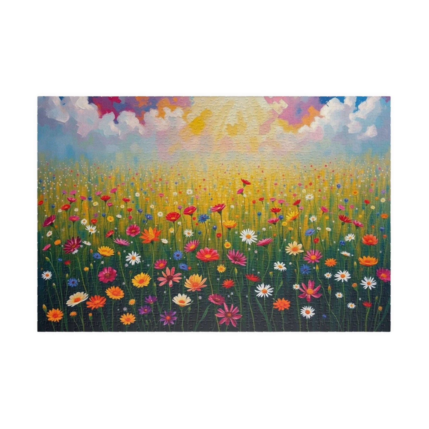 Colorful Flower Field Puzzle Beautiful Floral Jigsaw, Family Fun Home Entertainment Mindfulness Activity Gift for Nature Lover Brain Teaser 1014 pcs (Horizontal) Puzzle The Puzzle Chest