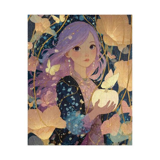 Fairy-Tale Anime Girl Jigsaw Puzzle - Princess with White Pumpkin, Magical Autumn Fantasy Game for Adult Gifts, Family Fun, Brain Teaser Puzzle The Puzzle Chest