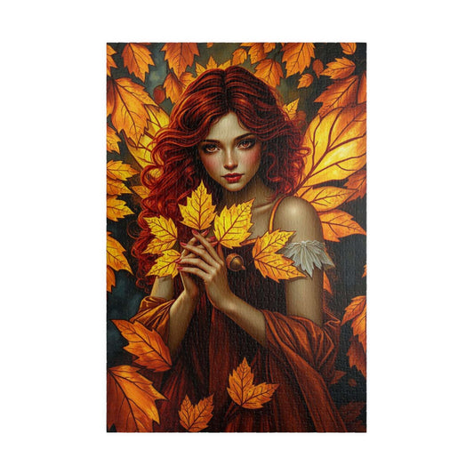 Autumn Leaves Forest Fairy Jigsaw Puzzle, 110, 252, 520, 1014-piece, Cozy Indoor Activity, Gift for Puzzle Lover, Fall Home Decor, Leafy Art