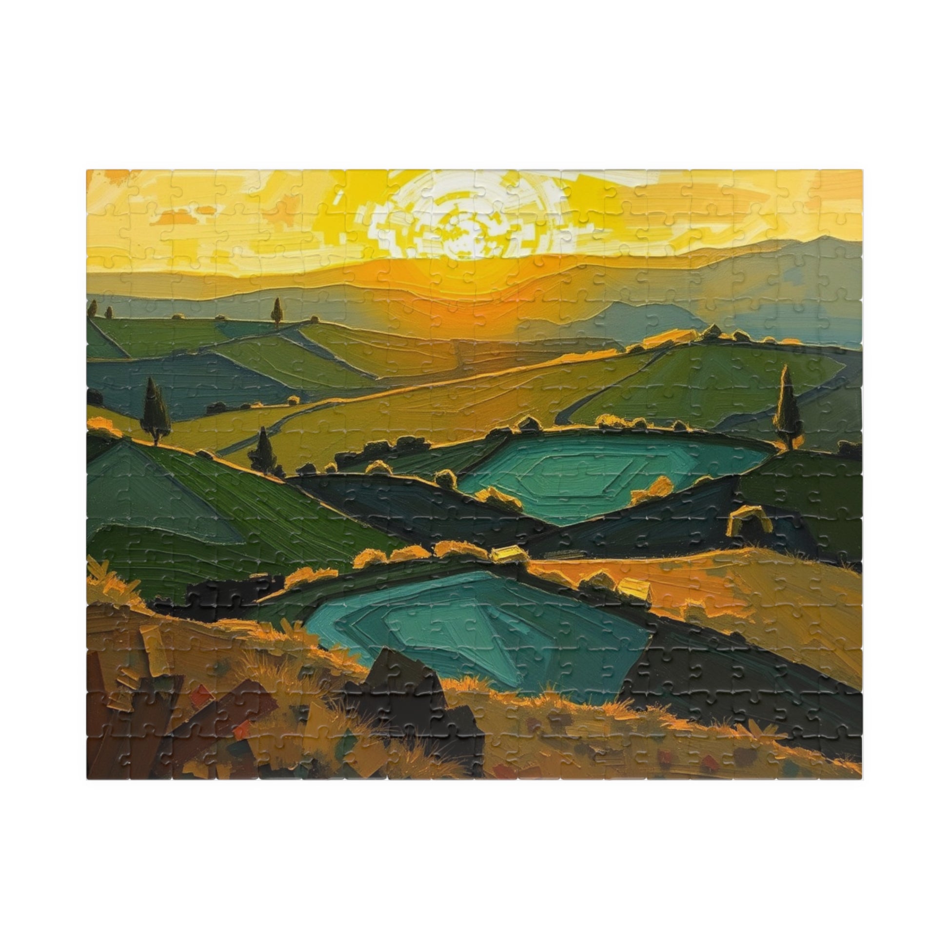 Scenic Abstract Landscape Puzzle, Colorful Nature Art Puzzle for Adults 252 pcs (Horizontal) Puzzle The Puzzle Chest