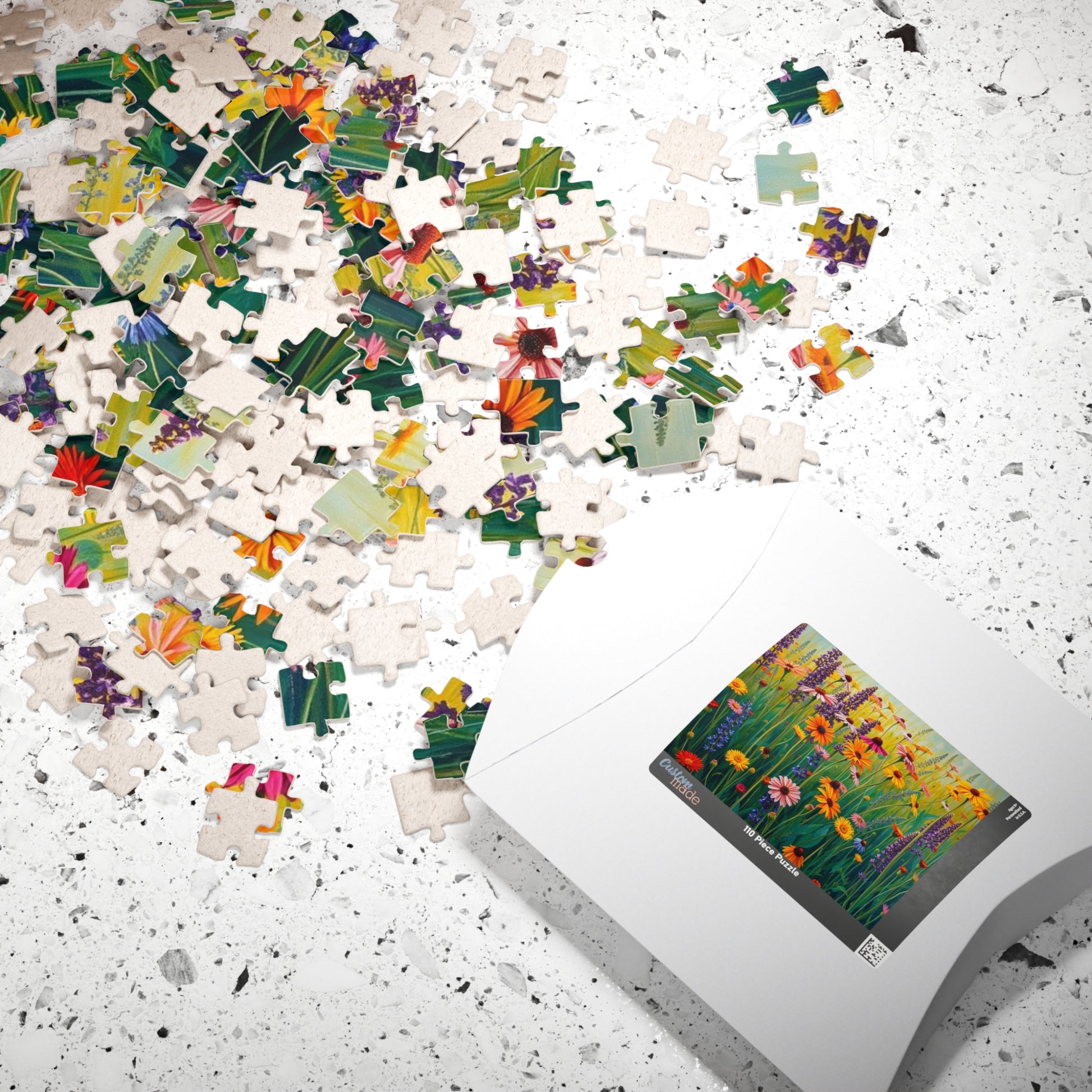 Colorful Floral Puzzle | Fun Family Activity, Gift for Nature Lover and Puzzle Enthusiast, Mindful Rainy-Day Entertainment Puzzle The Puzzle Chest