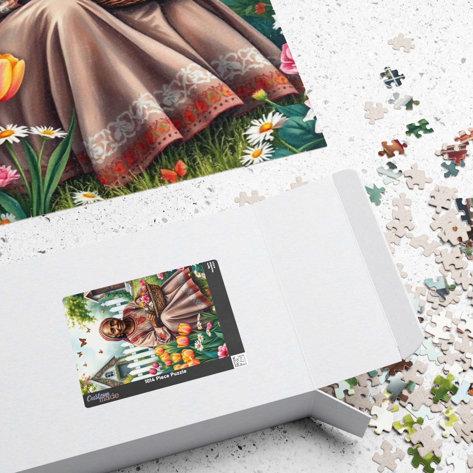 Garden Delight Jigsaw Puzzle - Black Woman Art, Nature-themed Afrocentric Game Puzzle The Puzzle Chest