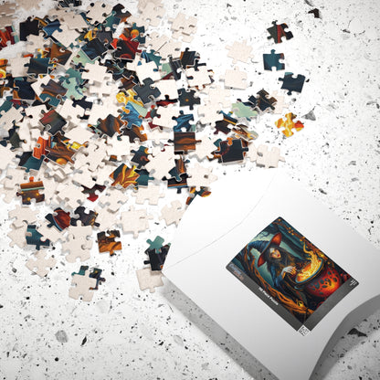 Gothic Forest Witch Puzzle, Bubbling Cauldron Twisted Trees Magical Runes, Eerie Night Scene Adult Jigsaw Game, Halloween, Puzzle Lover Gift Puzzle The Puzzle Chest