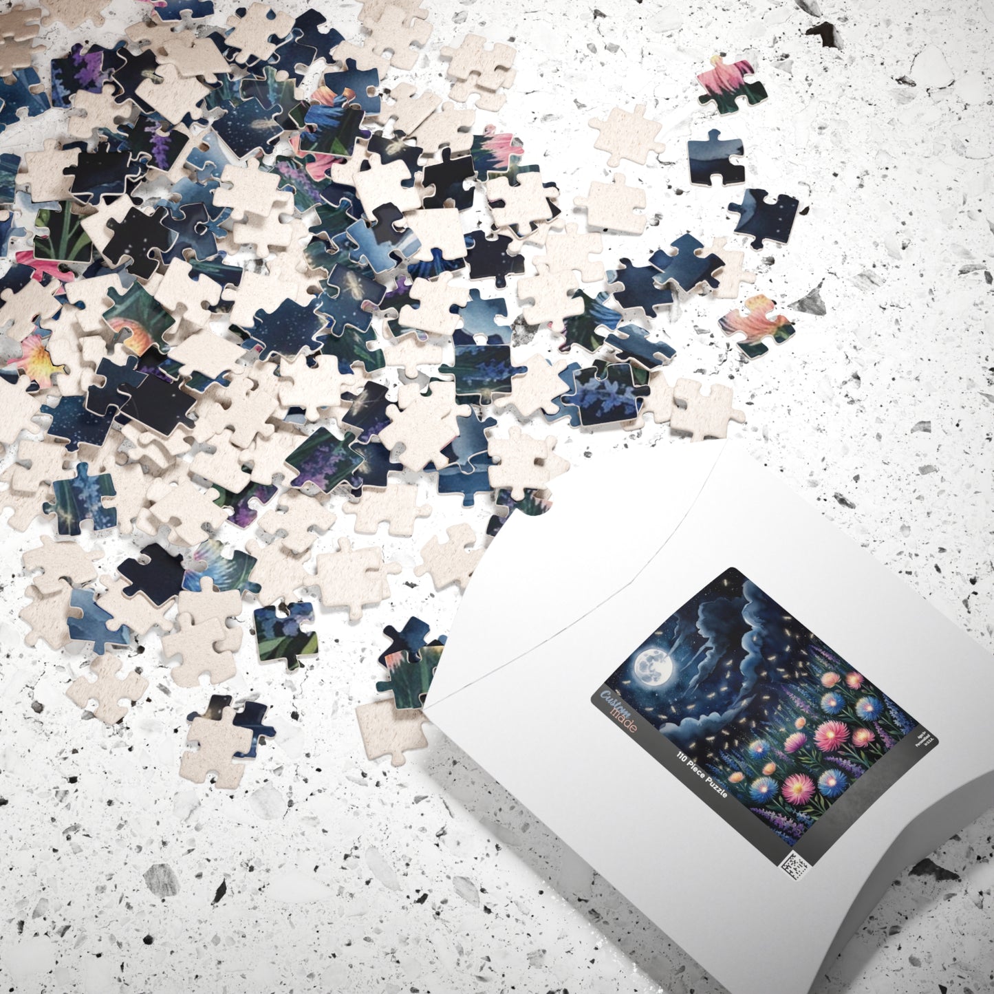Glowing Wildflowers Jigsaw Puzzle - Starry Night Scene, Moonlit Fireflies, Hobby Fun, Family Game Night, Friend Gift for Puzzle Lover Puzzle The Puzzle Chest