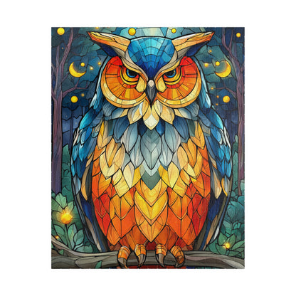 Stained Glass Style Owl Puzzle | 110/252/520/1014 Piece Colorful Owl Jigsaw Puzzle The Puzzle Chest