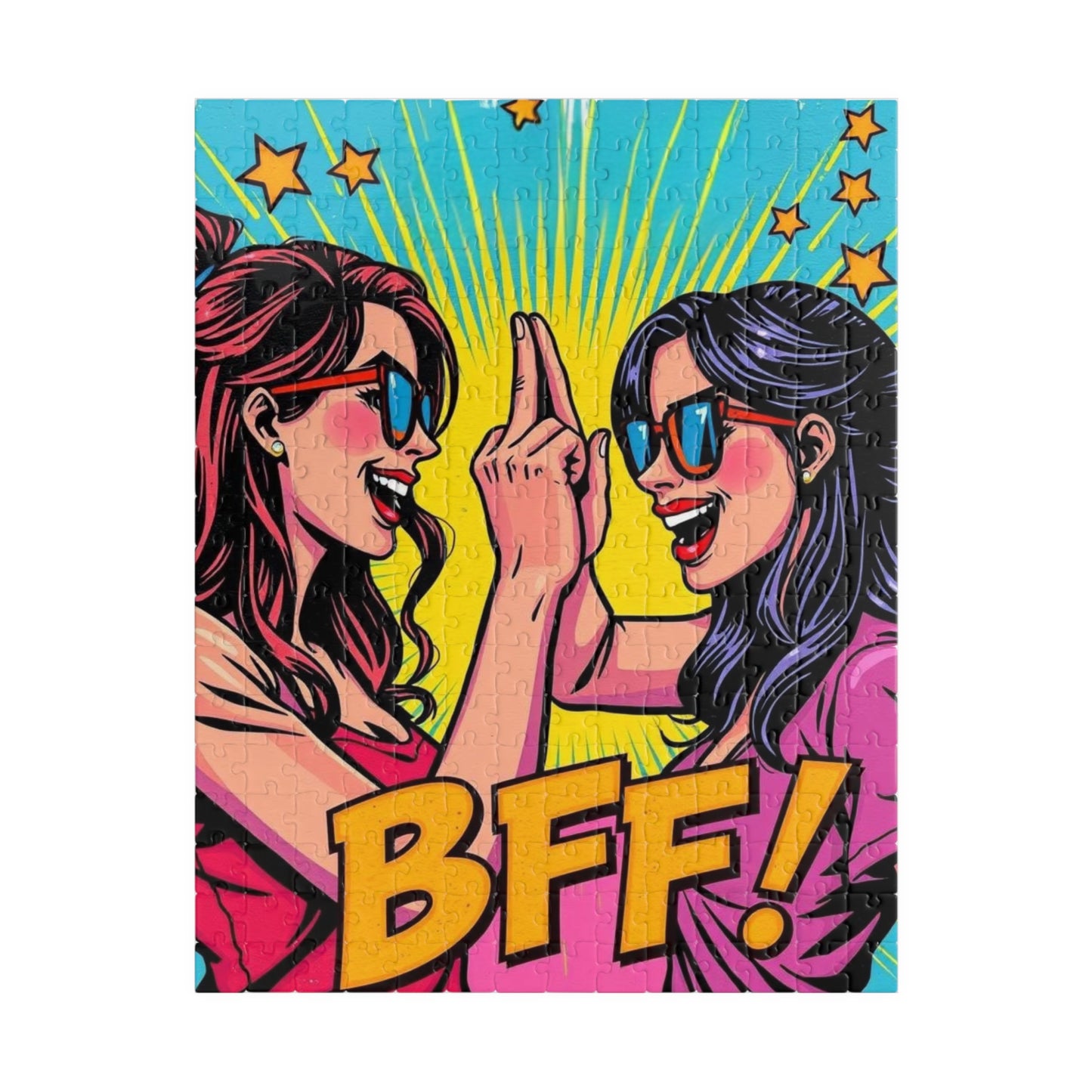 BFF Puzzle for Adults - Pop Art Fun Colorful Friendship Jigsaw Game, Creative Gift for Friends, Relaxing Family Activity, Birthday Present 252 pcs (Vertical) Puzzle The Puzzle Chest