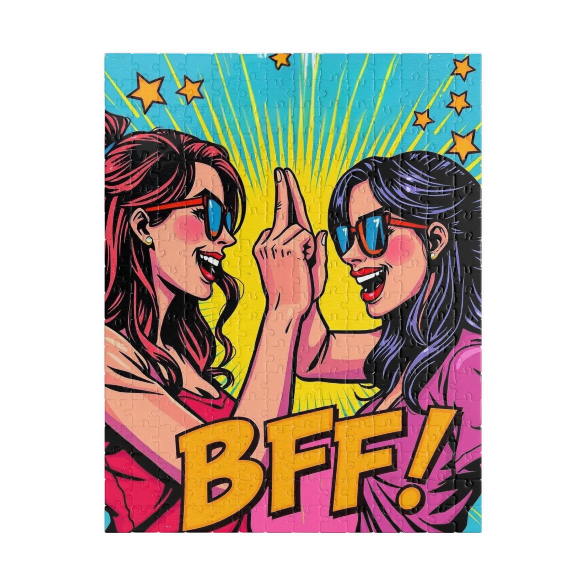 BFF Puzzle for Adults - Pop Art Fun Colorful Friendship Jigsaw Game, Creative Gift for Friends, Relaxing Family Activity, Birthday Present 252 pcs (Vertical) Puzzle The Puzzle Chest