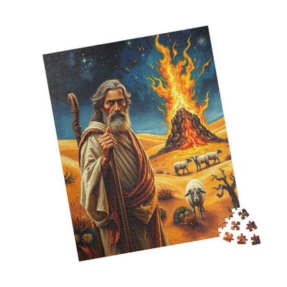 Religious Art Jigsaw Puzzle, 110-1014 Piece Burning Bush Christian Spiritual Gift, Faith-Based Family Game Bible Story Illustration, Mindful Puzzle The Puzzle Chest