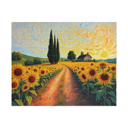 Sunflower Sunrise Puzzle - Nature Lover's Jigsaw, Ideal for Family Activity or Solo Fun, Mindfulness Puzzle Lover Birthday Gift for Friends 110 pcs (Horizontal) Puzzle The Puzzle Chest