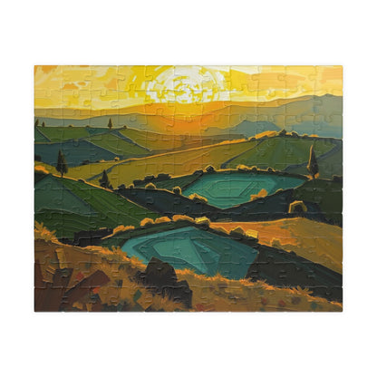 Scenic Abstract Landscape Puzzle, Colorful Nature Art Puzzle for Adults 110 pcs (Horizontal) Puzzle The Puzzle Chest