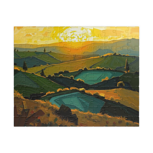 Scenic Abstract Landscape Puzzle, Colorful Nature Art Puzzle for Adults, Gift for Puzzle Lovers, Family or Solo Fun, Entertaining Pastime 110 pcs (Horizontal) Puzzle The Puzzle Chest