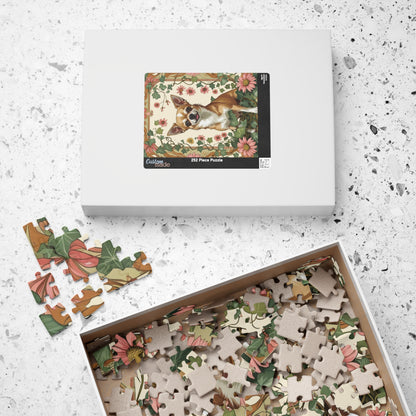 Chihuahua Floral Jigsaw Puzzle, William Morris-inspired 110-1014 Pieces, Fun Playful Intricate Pet Themed Game for Leisure Activity, Hobby