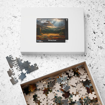 Faith Moves Mountains Jigsaw Puzzle - Inspirational Bible Quote Matthew 17:20, Gift for Christian Nature Lover, Spiritual Gift Puzzle The Puzzle Chest